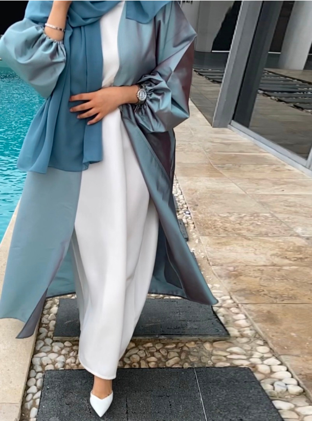 pastel blue abaya