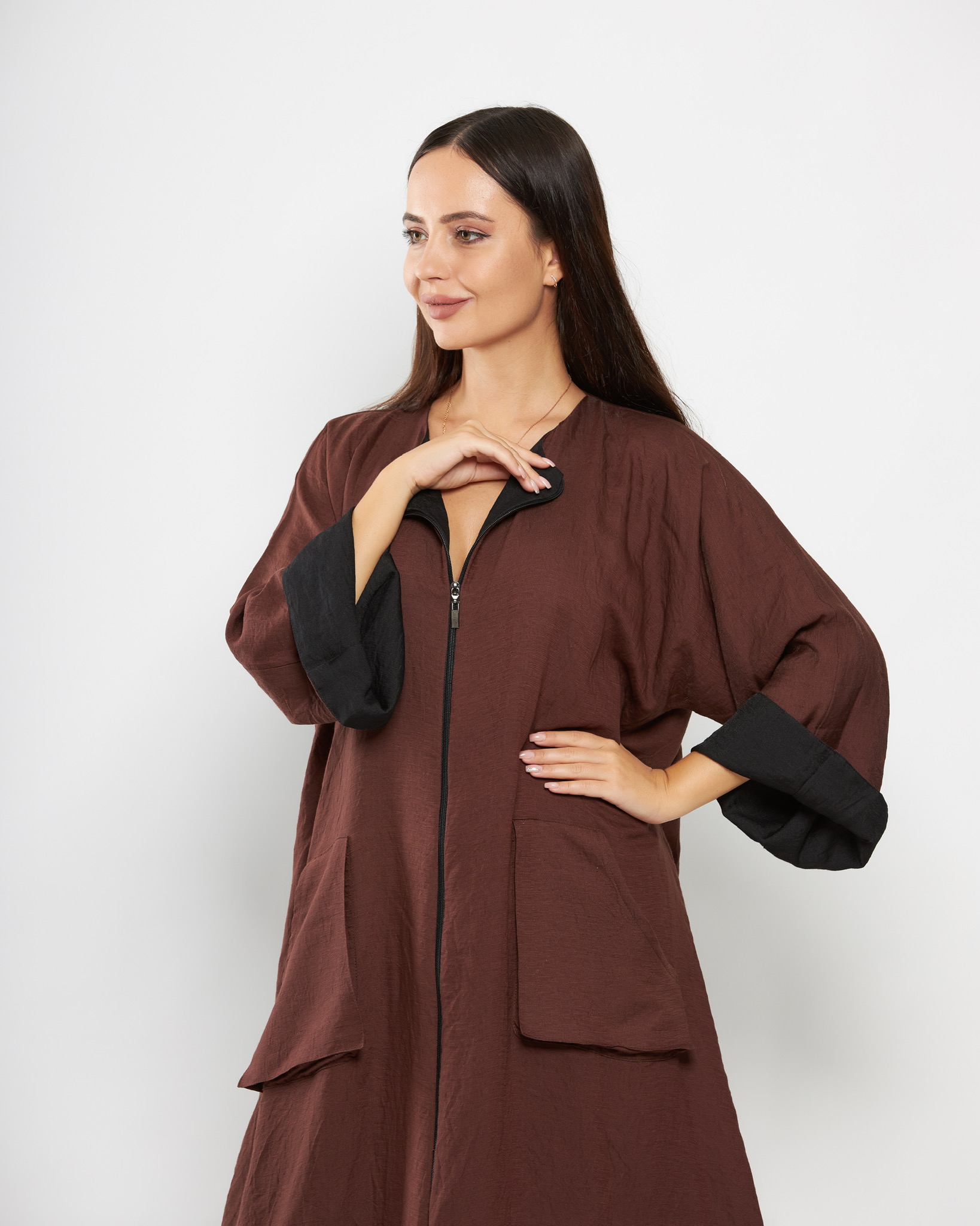 front zipper abaya