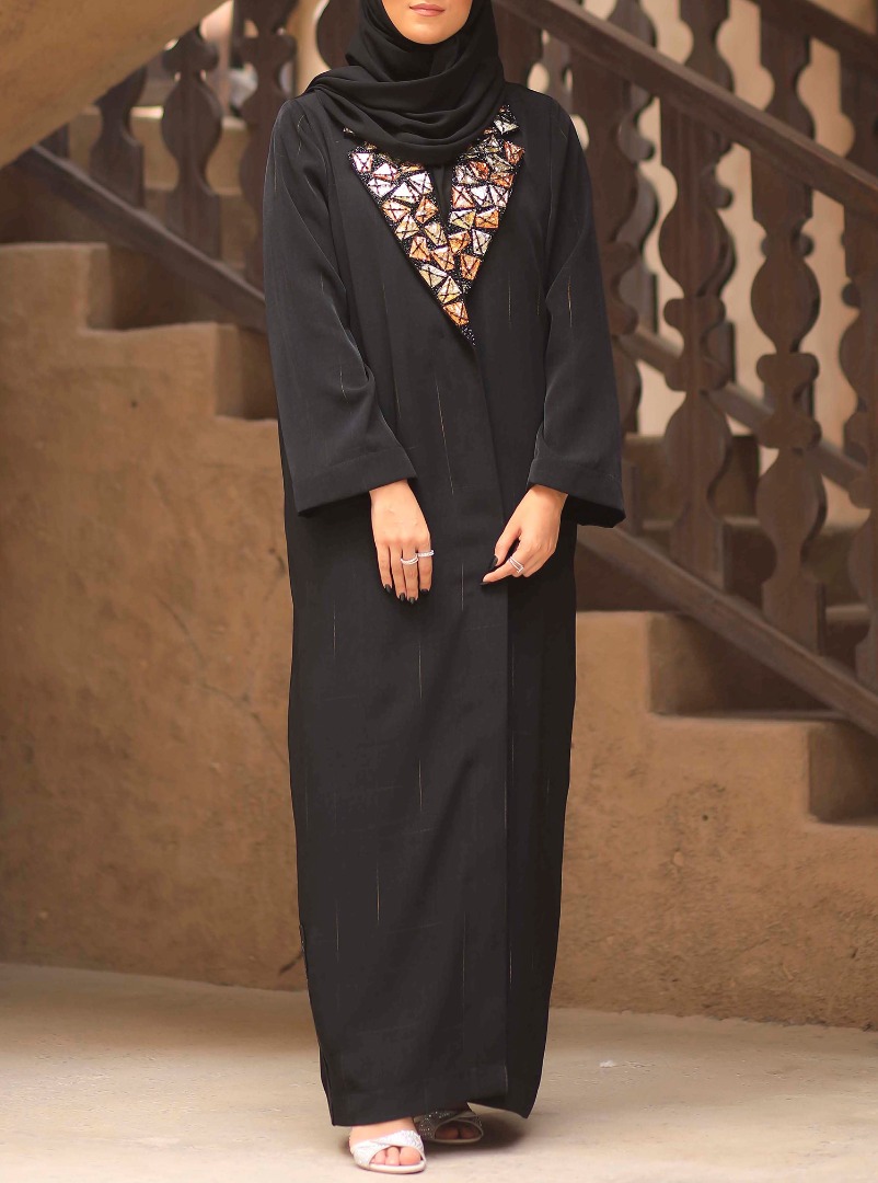 black beaded abaya
