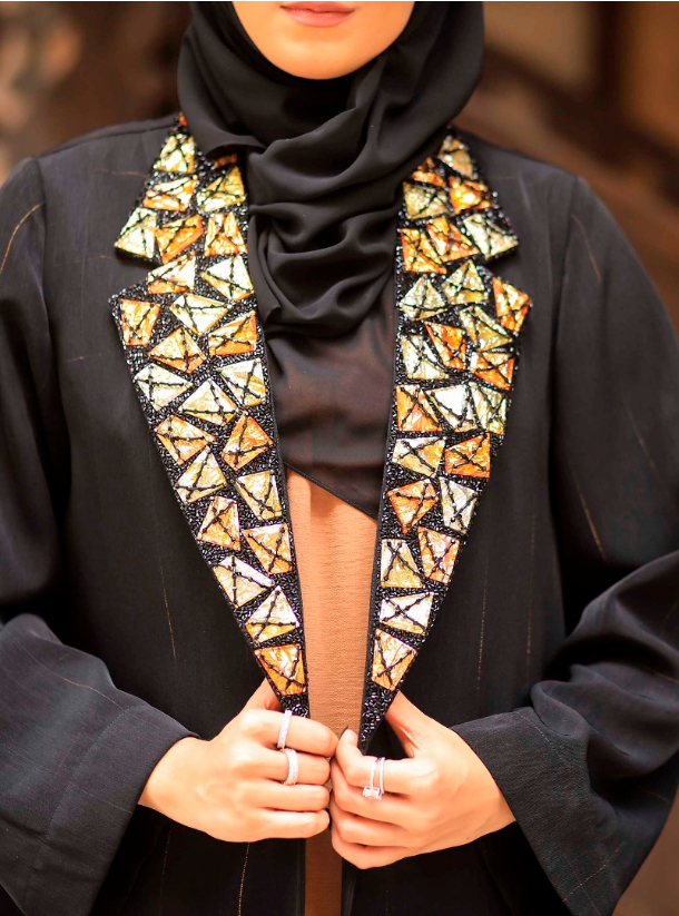 black beaded abaya
