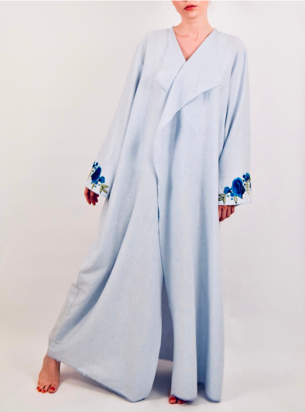 pastel blue abaya