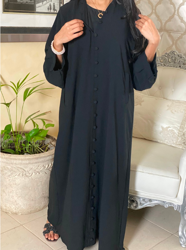front button abaya