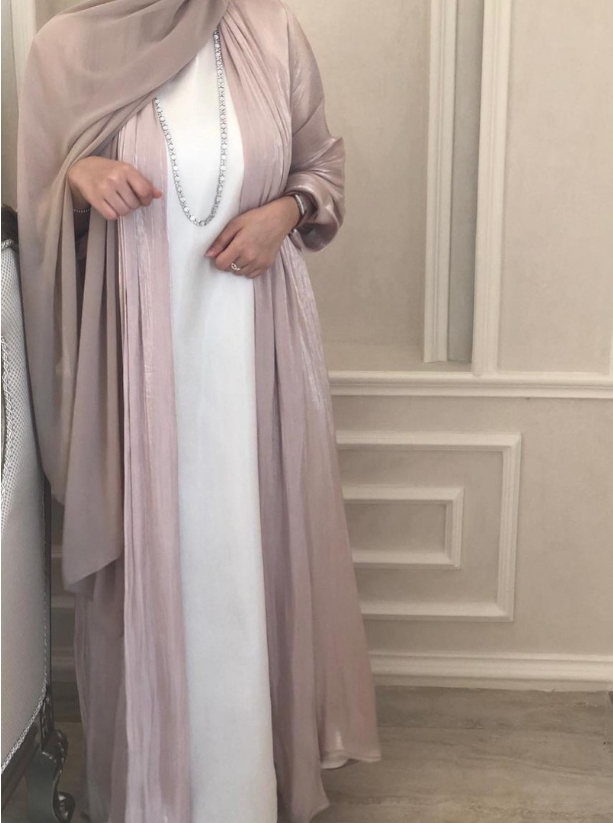 Pink Abaya 3 Piece Set That Includes A Nude Pink Abaya Abaya With Inner