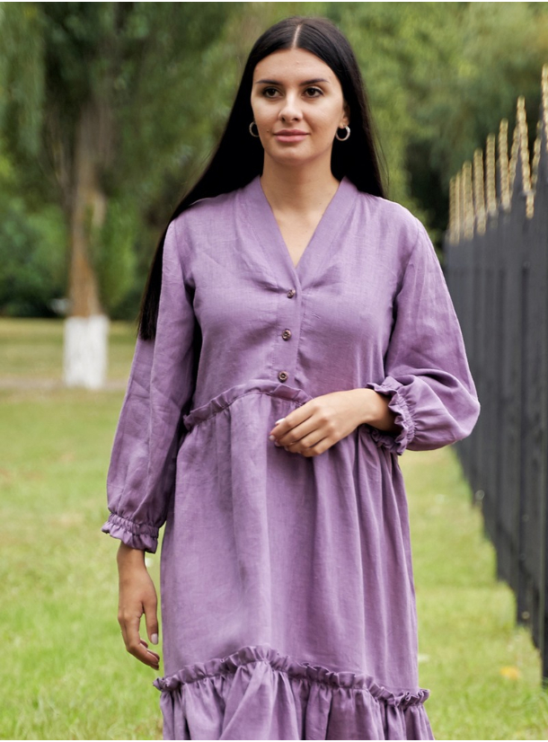 lavender linen top