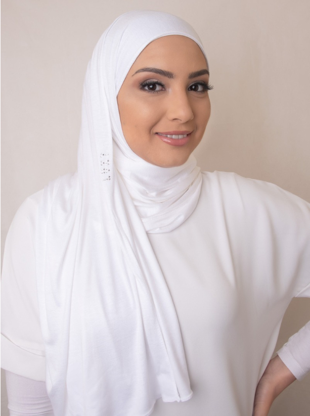 Download White Hijab White Double Stretch Jersey Hijab crafted from ...