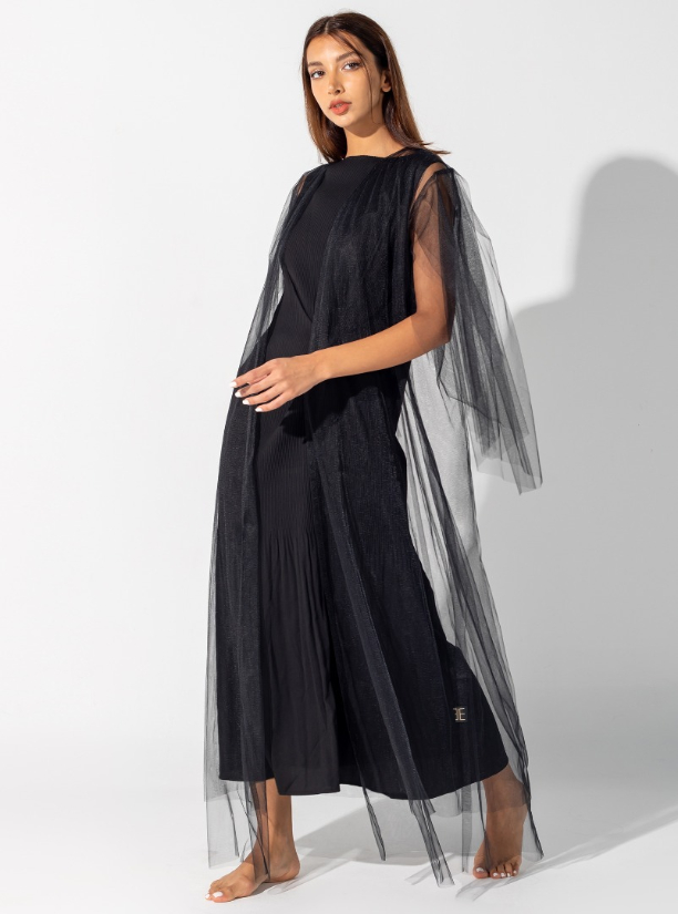 32 Tulle Abaya Light and delicate black see-through tulle abaya with ...