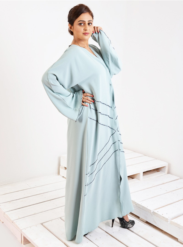 pastel blue abaya