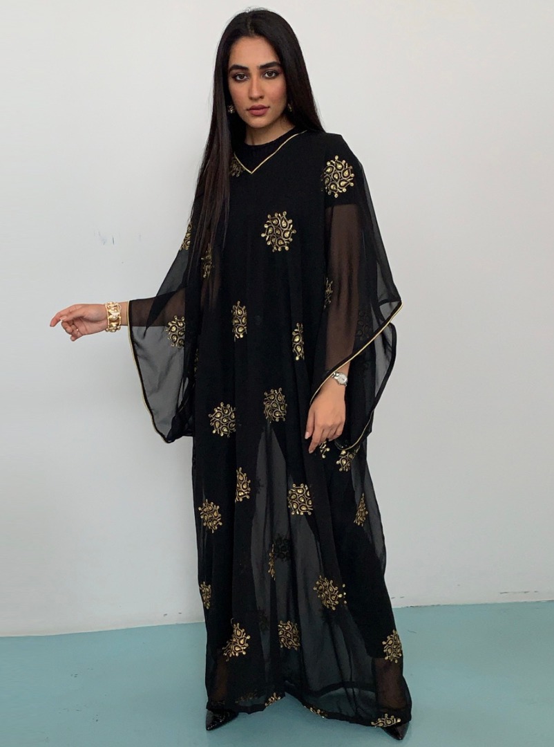 black chiffon kaftan