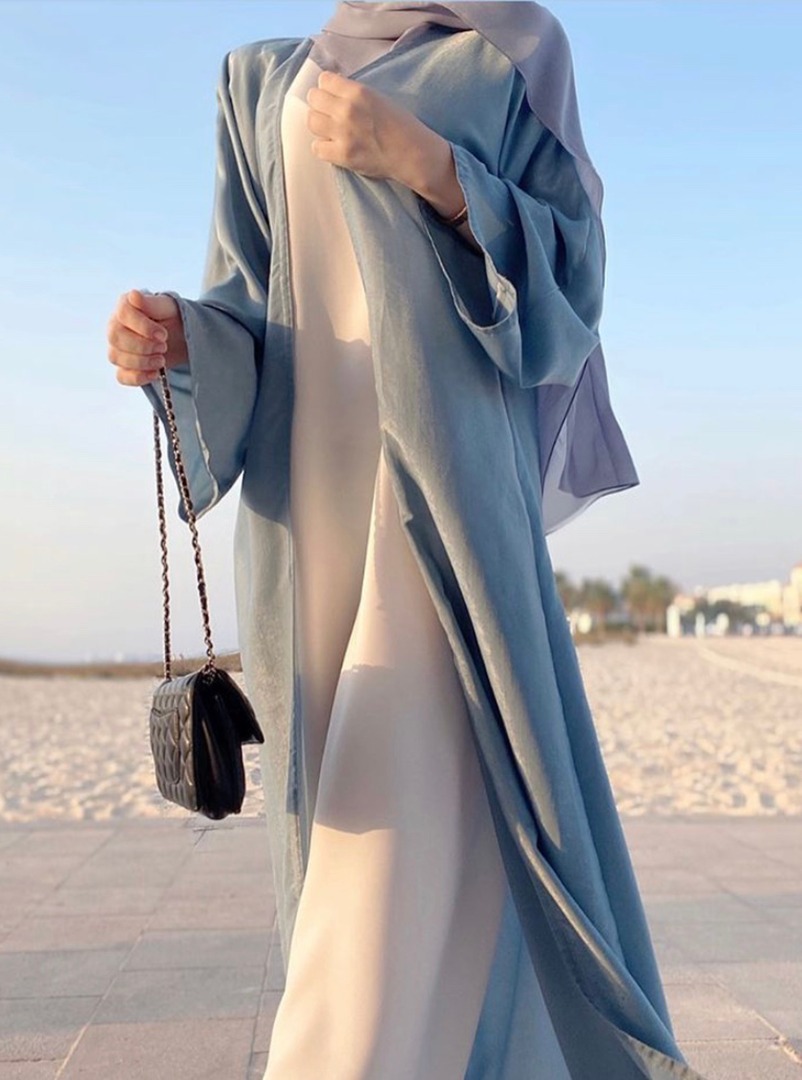 pastel blue abaya