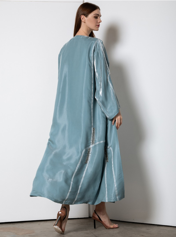pastel blue abaya