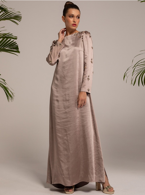 off shoulder cowl kaftan