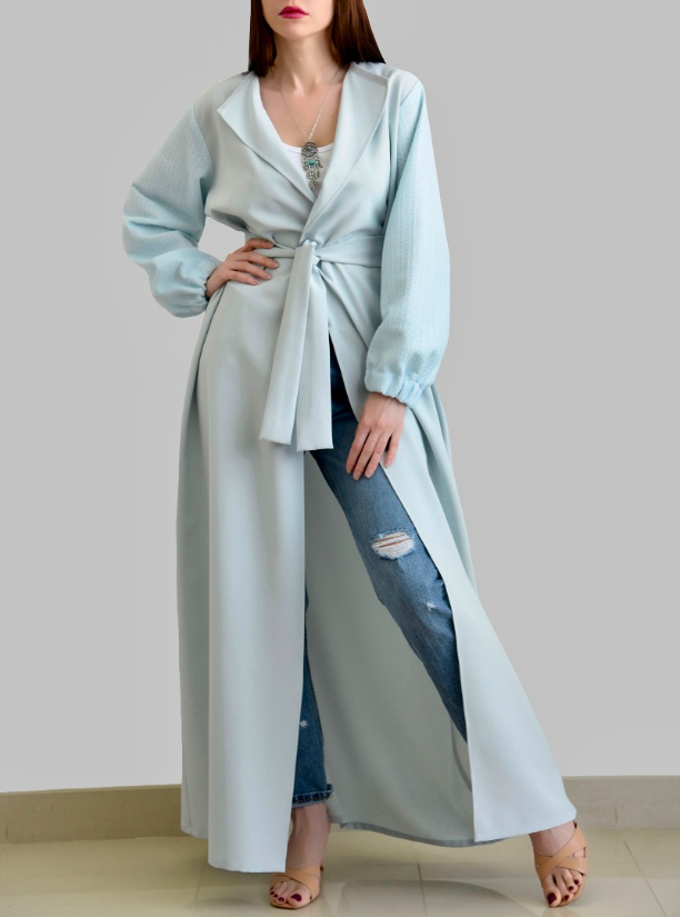 pastel blue abaya