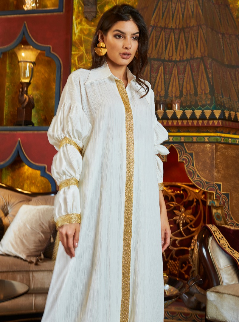 white gold kaftan