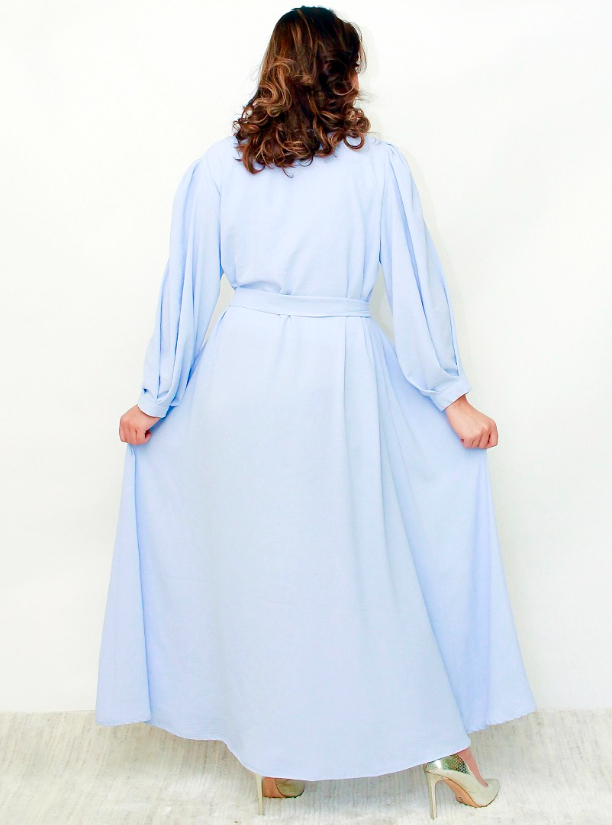 pastel blue abaya