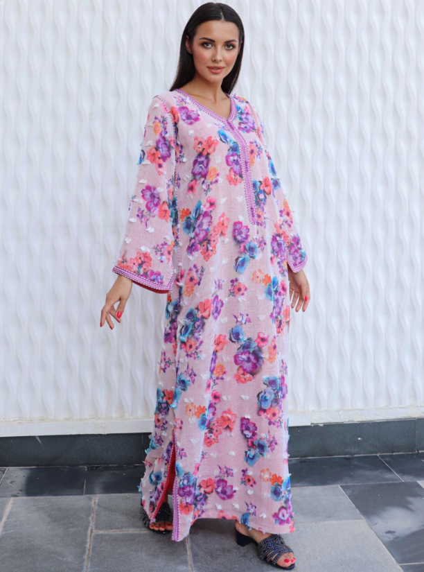 LC 001 Basic kaftan flower print Kaftans from at Boksha