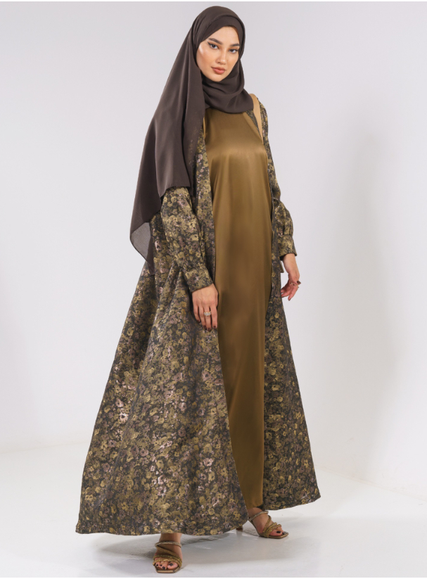 Brown Sapphire Full abaya Set (Abaya 