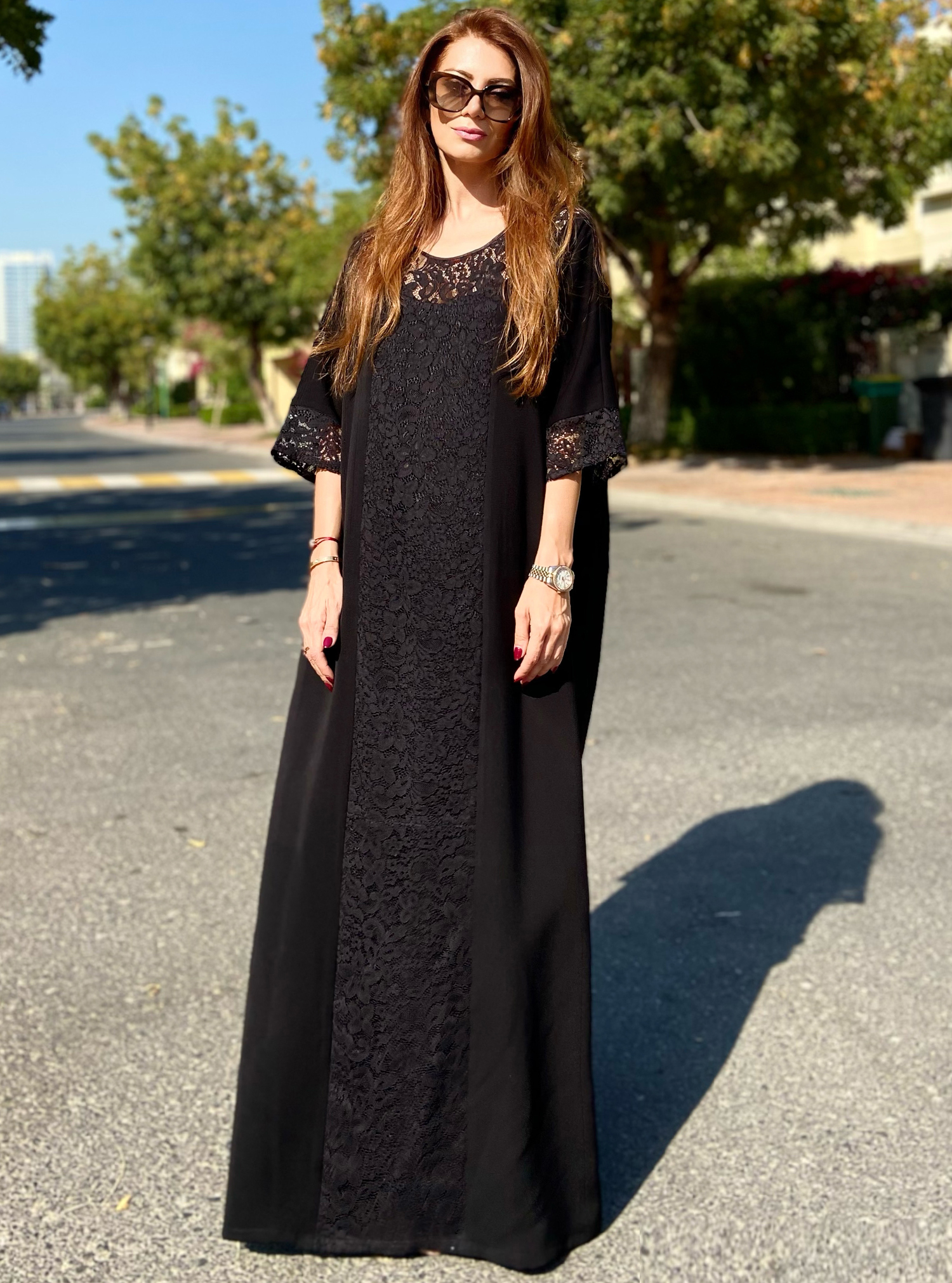 Lacey Fantasy Dress-Kaftan features 