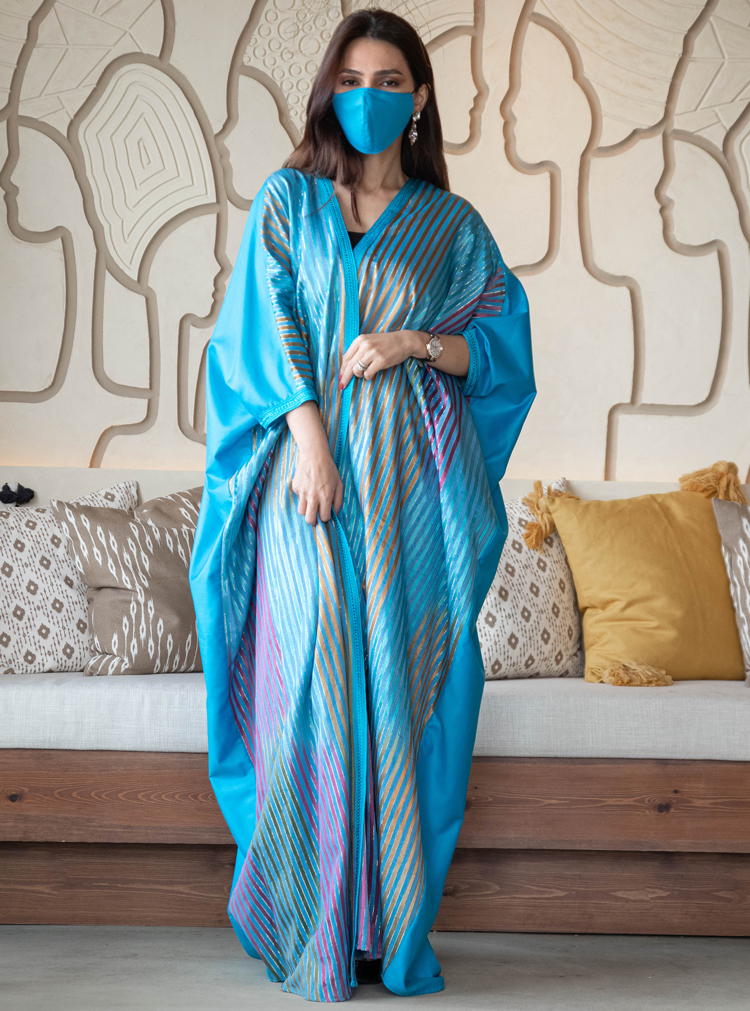 Turquoise Abaya traditional abaya 