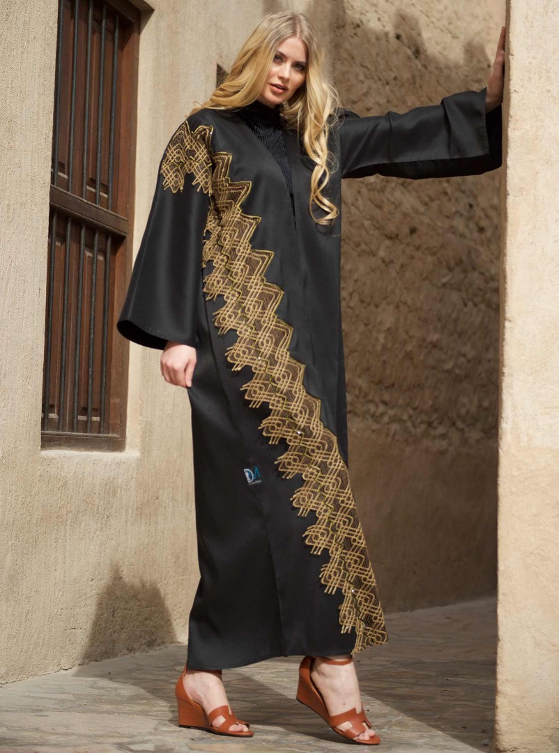 dark brown open abaya