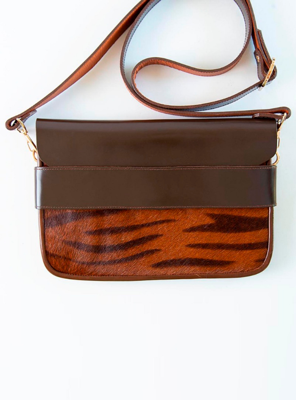 camel leather clutch