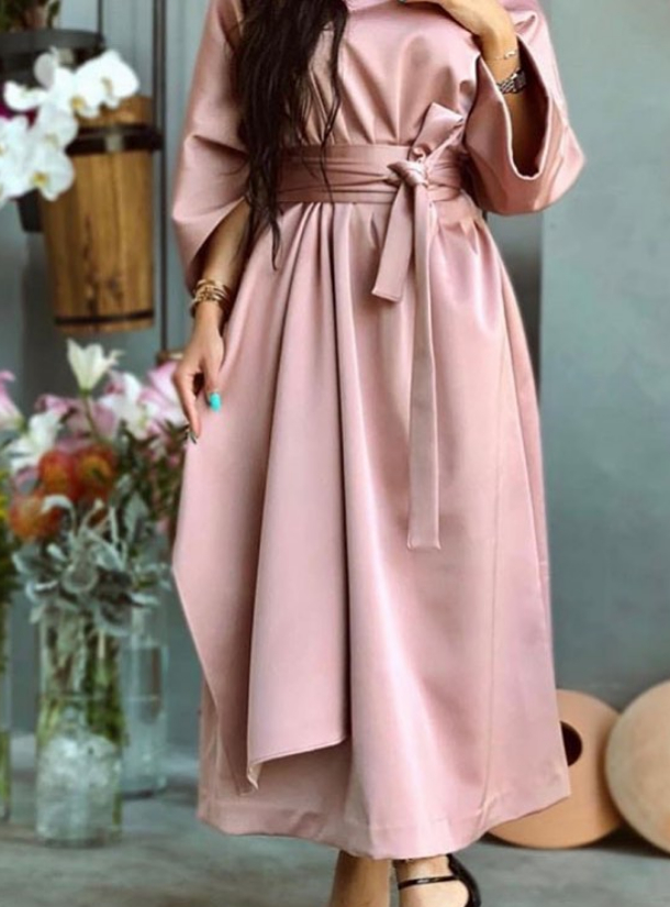 Pink Shawl Pleated waist and shawl make this pink dress a must-have for ...